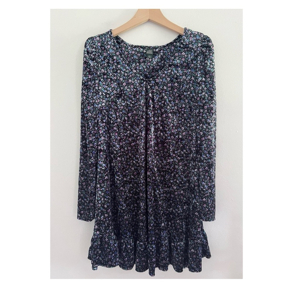 Wild Fable Floral Print Velour Dress